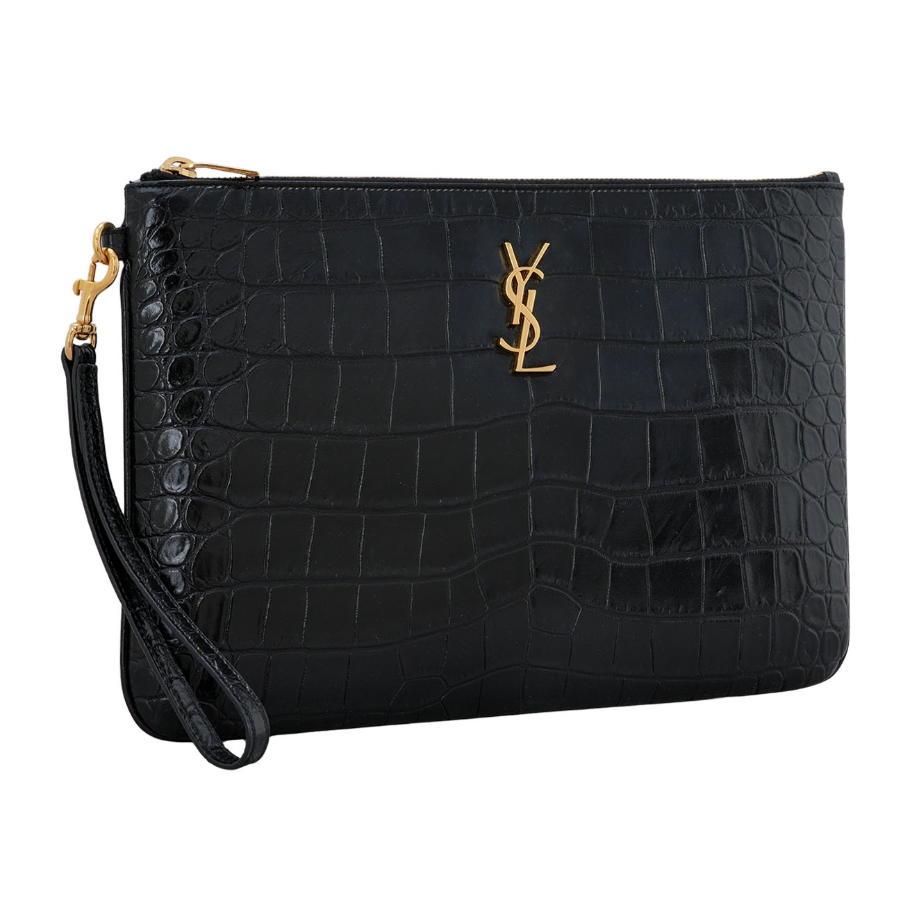 YVES SAINT LAURENT(USED)생로랑 558070 모노그램 크로커다일 클러치